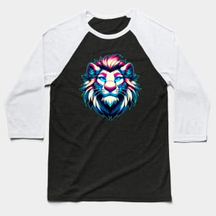 Cyberpunk Neon Furry Anthro Lion V2 Baseball T-Shirt